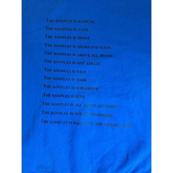 The Kooples Men's Hoodie Large Blue Neoprene, "What Is" Inscription, Heavyweight - Picture 13 of 14